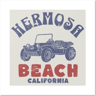 Hermosa Beach distressed Posters and Art